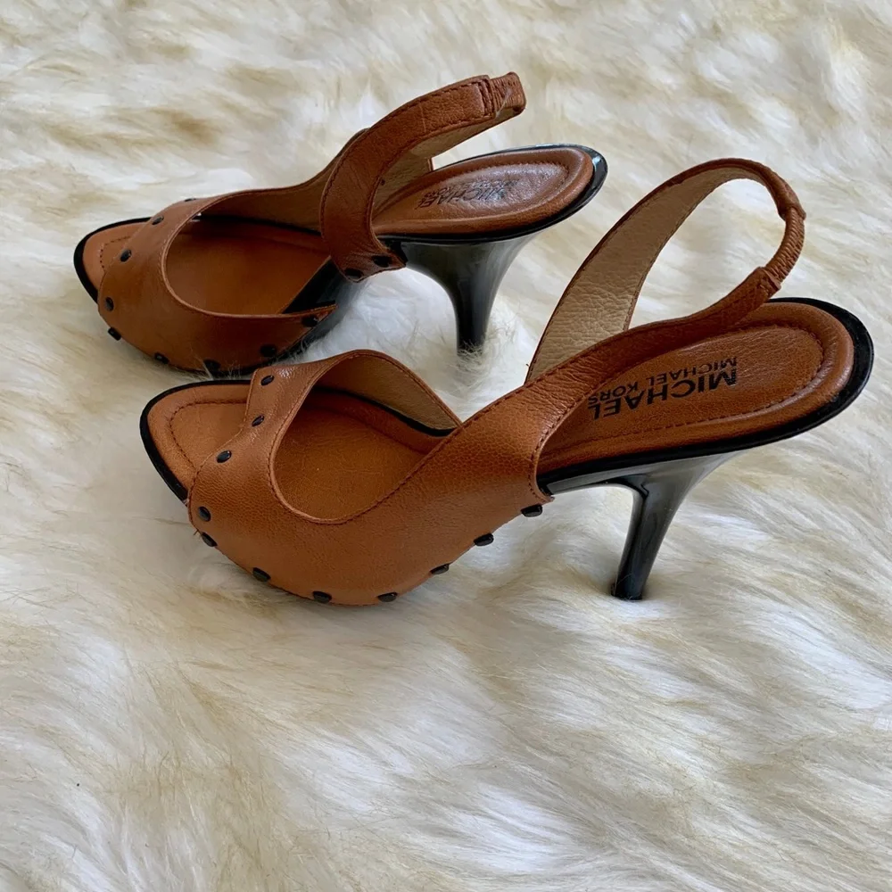 Michael Kors Brown Rock Platform Heels 8 NEW - Picture 3 of 5